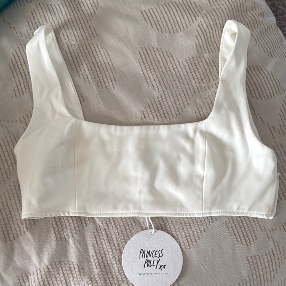Princess Polly White Crop Top